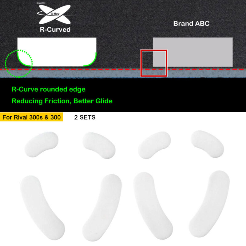 R-CURVE Mouse Skates for Steelseries Rival 300S or 300